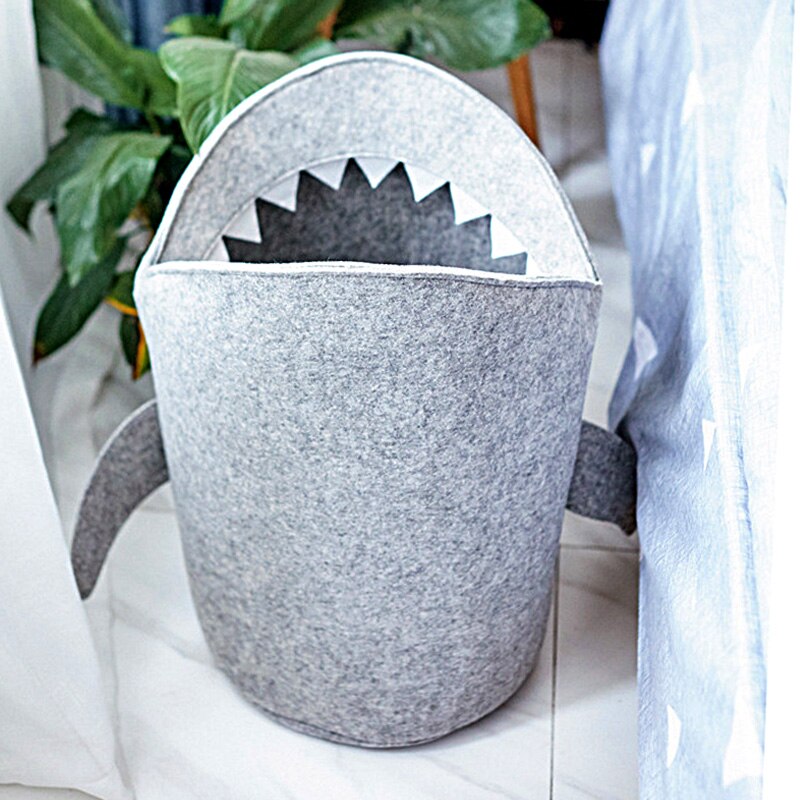 Gray Shark Mouth Shaped Folding Laundry Basket Eco-Friendly Home Toys Sundries Storage & Organization Size S/M/L 7A3033