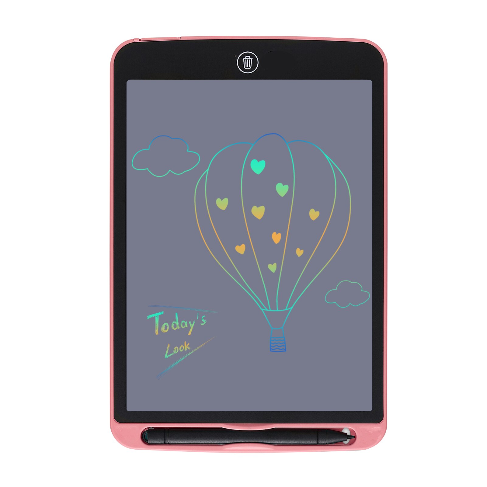 10.5 Inch LCD Writing Tablet Electronic Digital Drawing Board Erasable Writing Pad Color Screen One-Click Erase with Lock Button: Pink Color