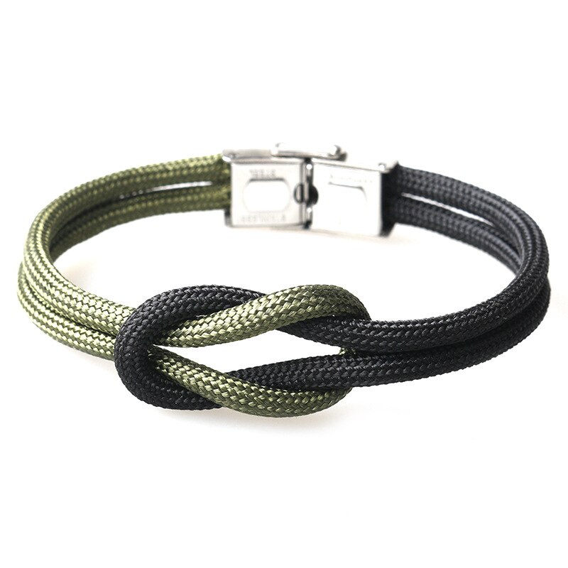 Trend Charm Paraplu Touw Gevlochten Armband Mannen Homme Femme Roestvrij Stalen Gesp Handmatige Diy Paar Armbanden Voor Vrouwen
