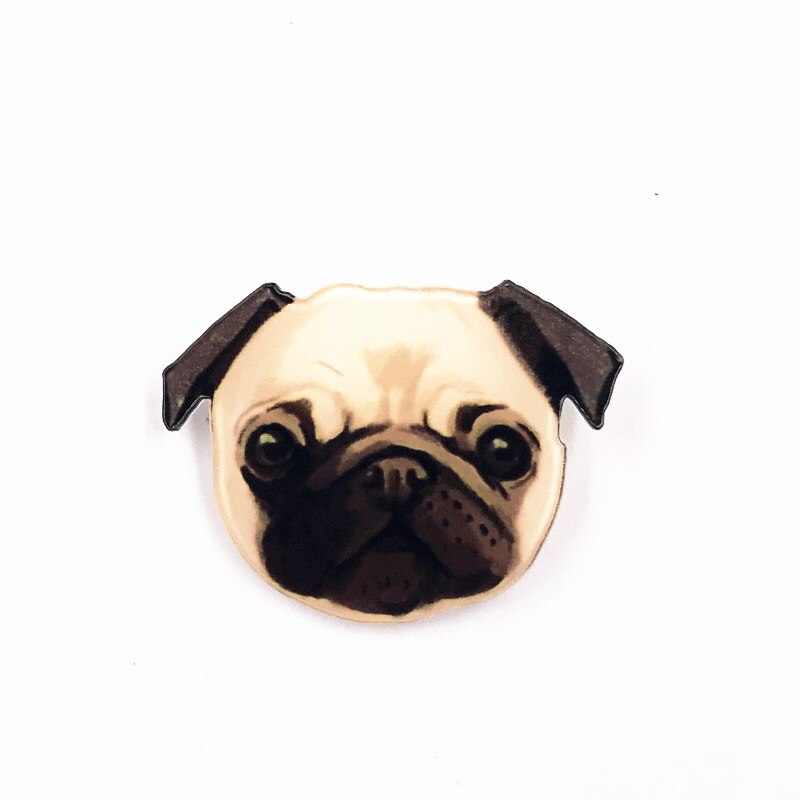 1Pcs Olieverf Creatieve Icoon Broche Leuke Dier Pin Acryl Panda Varken Hond Badge Voor Kids Beloningen Zak Hoed sjaal Decoratie: Dull