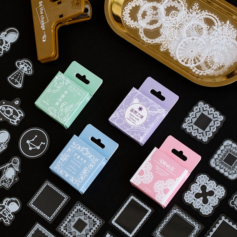 50 stks/partij Leuke Papier Briefpapier Sticker Set Bloemen Stickers Diy Decoratie Label Voor Scrapbooking Craft Verpakking