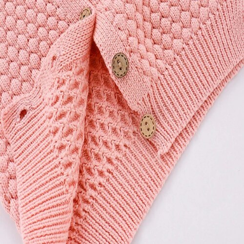 Cathery Baby Meisje Trui Jas Classic Lace Ronde Hals Ruches Single-Breasted Geribbelde Sluiten Lente Zoete Kleding Uitloper