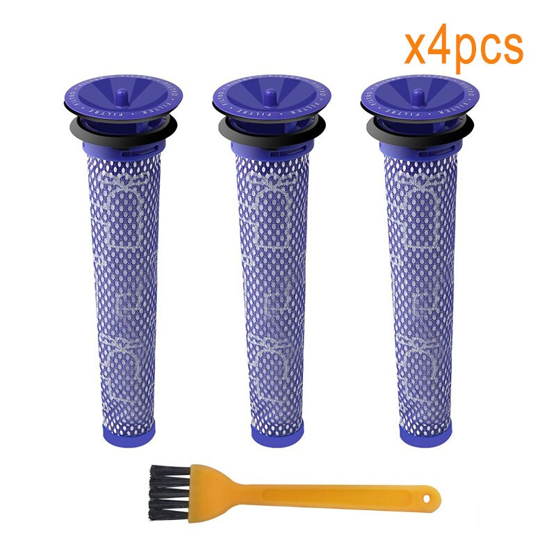 Washable Pre Filter Compatible with Dyson DC58 DC59 DC61 DC62 V6 V7 V8 Vacuum Replacement Filters for Spare Part # 965661-01: 3filter-1brush