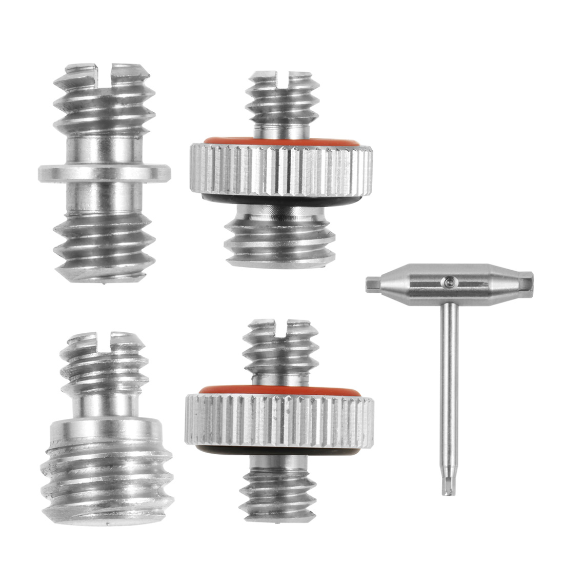 Stainless Steel 1/4" Male to 1/4" / 3/8" Male Threaded Adapter 1/4Inch Double Male Screw Adapter Tripod Stand Camera Accessories