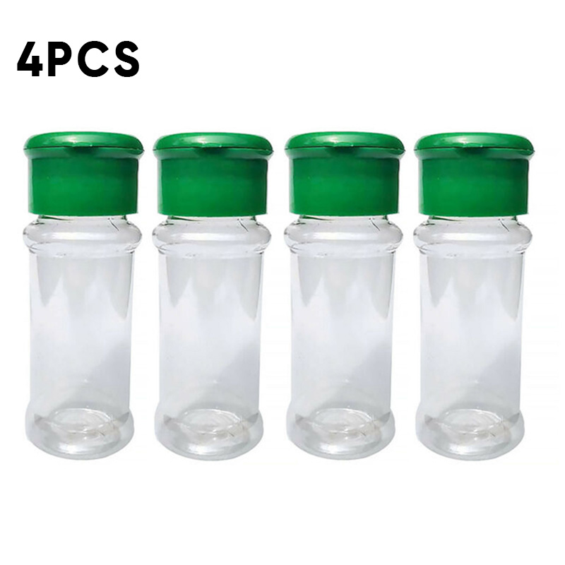 12 Stuks Plastic Kruidkruik Zout Peper Shakers Kruiden Jar Barbecue Bbq Kruiderij Azijn Flessen Keuken Containers Voor Specerijen: 4pcs green