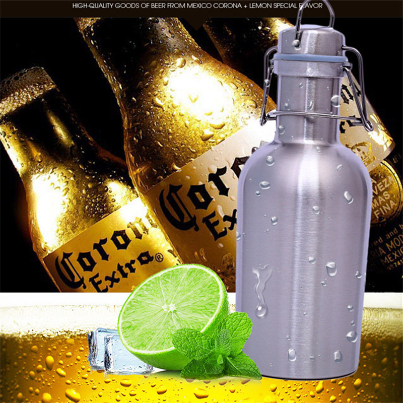 2L Larger Capacity Beer Wine Keg Vacuum Water Bottle Whisky Liquor Flagon Stainless Steel 304 Alcohol Barrel Vokda Hip Flask