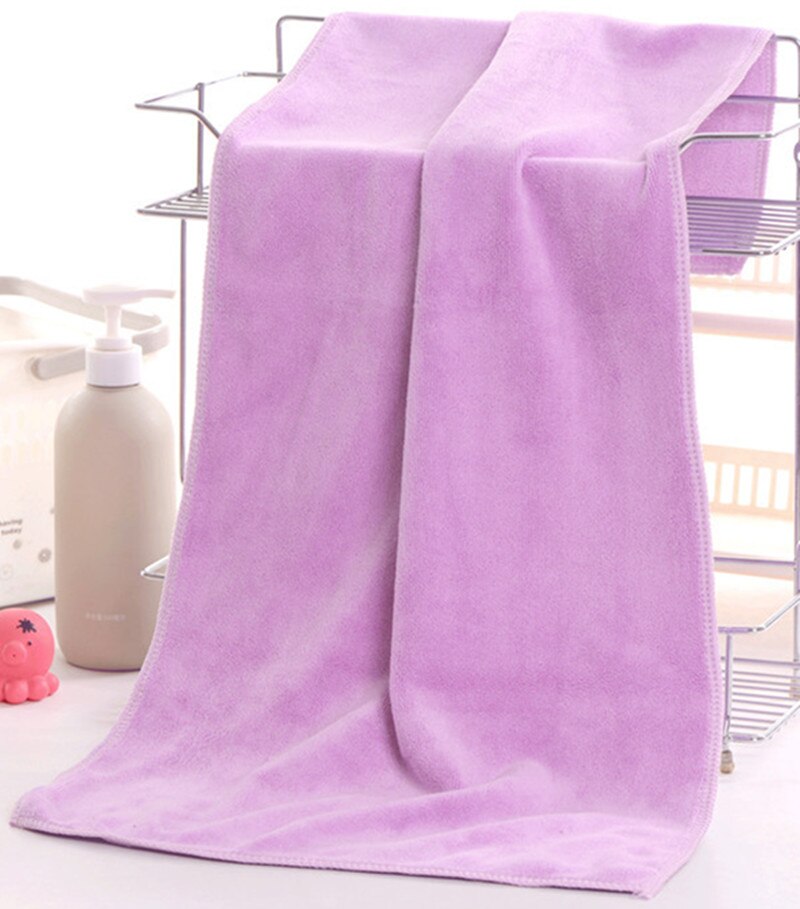 Toalla de baño de secado rápido para salón de belleza, toalla grande y gruesa de microfibra, absorbente, suave y humeante, para masaje, 200x100: 180x80 / Light purple