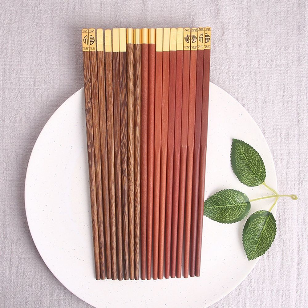 Handmade Natural Mahogany Wenge Wood Sushi Chopsticks Set Value Sushi Chinese Style Household Wooden Chopsticks