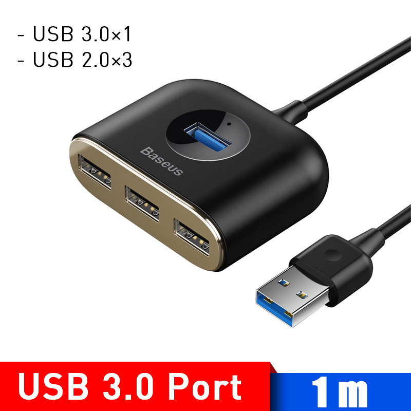 Baseus USB HUB USB3.0 naar USB3.0*1 + USB2.0*3 voor MacBook Pro Air USB 2.0 HUB LED USB Splitter voor PC Computer Accessoires: Default Title