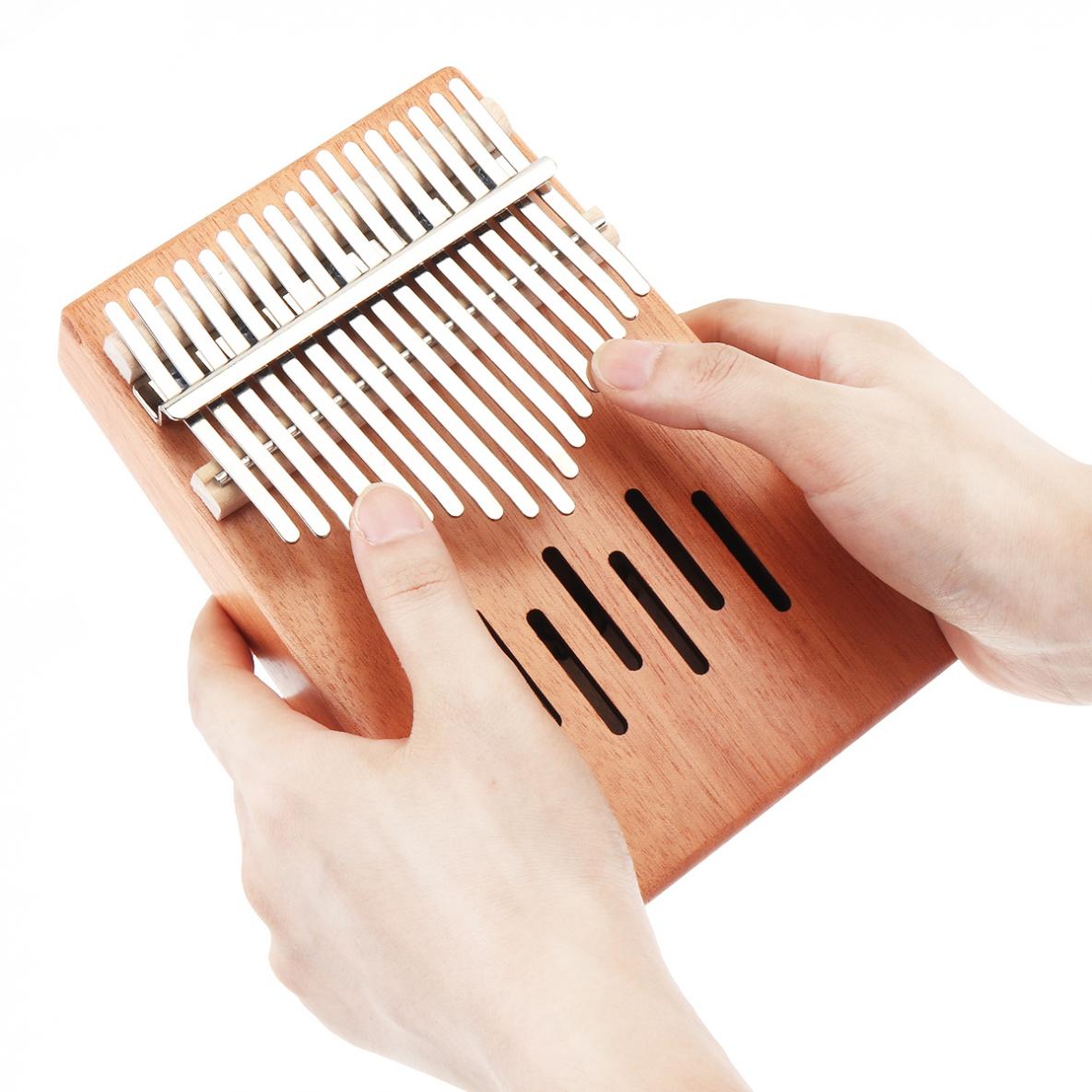 17 Key Kalimba Single Board Mahogany Waterfall Sound Hole Mbira Thumb Piano Mini Keyboard Instruments
