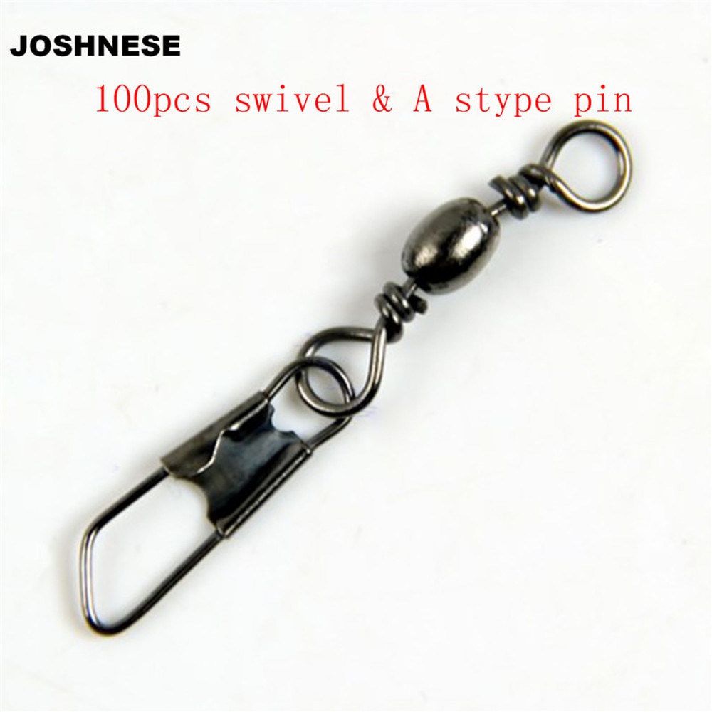 JOSHNESE 100 stks/pak Messing Vat Vissen Wartels Solid Ringen Vissen Pin Lijn Connector met Interlock Snap Wartels Tackle Tool