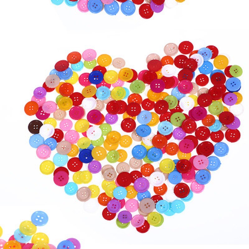 100pcs Mini Plastic Buttons Kids DIY Craft Toys for Children Educational Scrapbooking Toy Sewing Button Baby Girls