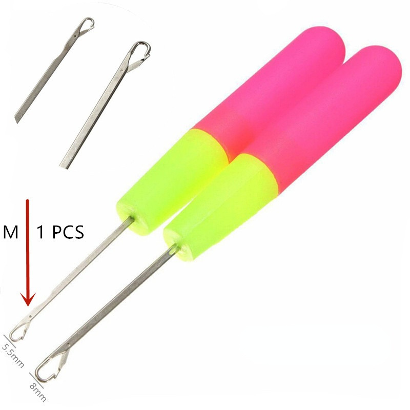 1Pcs Plastic Crochet Braid Needle Wooden Hair Extension Tools Wig Hook Needle Threader Knitting Hair Crochet Needles Accessories: Plastic M 5.5 mm
