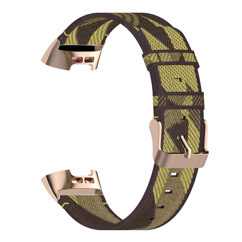 Udskiftning rem nylon moderigtigt urskive armbåndsur til fitbit charge 4 3 se fitness tracker armbånd: Gul