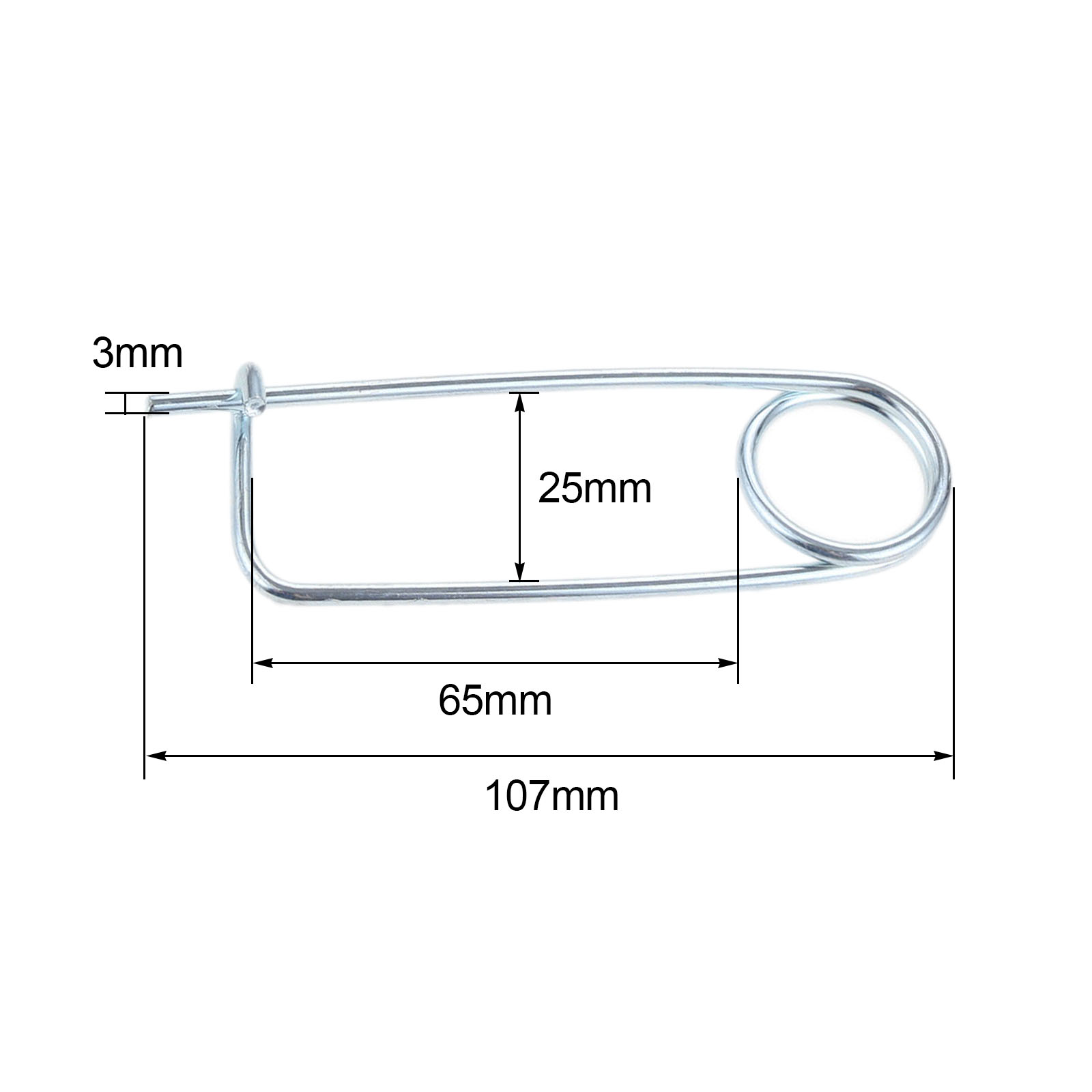 Pasadores de seguridad con forma de broche de acero, 10 piezas, pasador de resorte, cierre rápido, cierre para granja, césped, enganche de jardín, 2x45x15mm: 3X65X25mm 5pcs