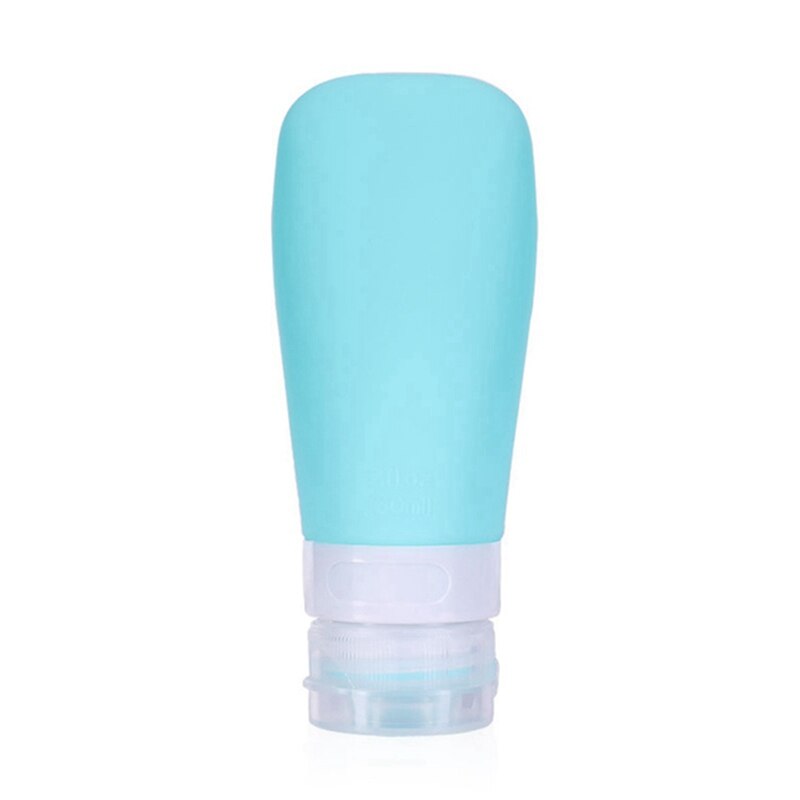 1 stk 60ml 90ml genopfyldelig silikone flaske rejse shampoo flaske lotion rejse pakning presse flasker bærbar kosmetik beholder: Bl1 60ml