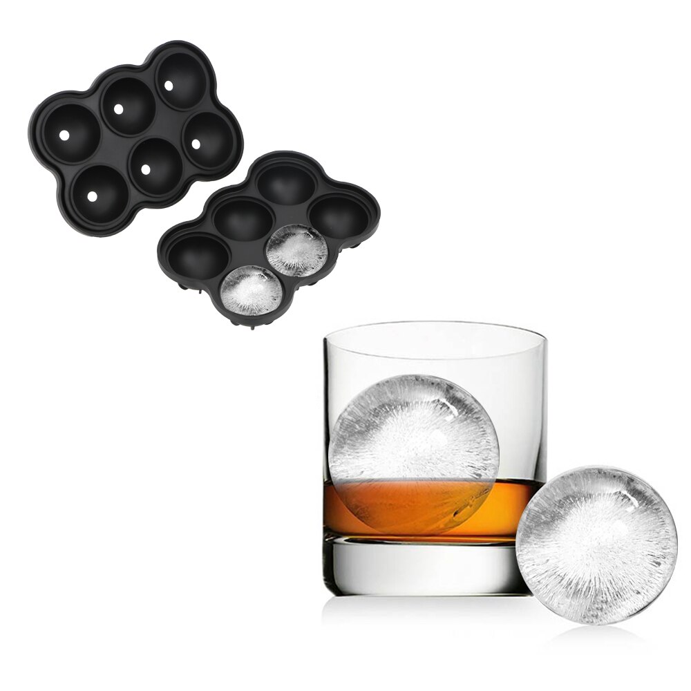 Large Ice Cube Maker Silicone Mold 6 Cell Big Sphere Ice Cube Whiskey Ice Wine Tray Bar Ball Accessories Cocktail Party