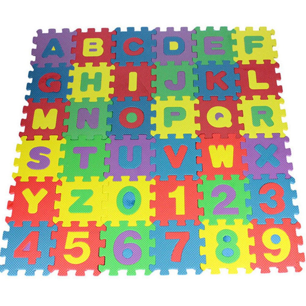 36 Pcs Baby Kids Alfabet Nummers Educatief Blokken Baby Kind Speelgoed Zacht Schuim Diy Jigsaw Tapijt Pad Play