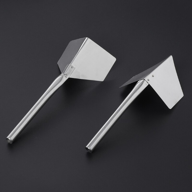 Paleta esquinera de acero inoxidable, mango de Metal para jardín, 90 grados, para exteriores, 1 unidad