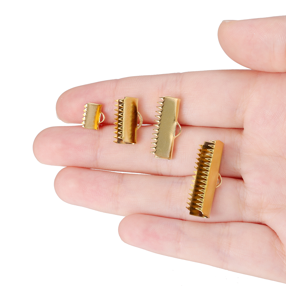 20-30Pcs/lot Stainless Steel Crimp End Bead Buckle Tip Clasp DIY Necklace Bracelet Connectors For Jewelry Making Accessorie
