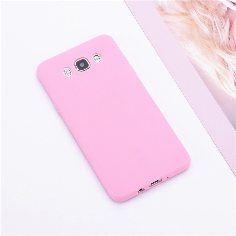 Siliconen Cases Voor Samsung Galaxy J7 J710 J710F Candy Kleur Silicone Soft TPU Phone Case Voor Samsung J7 cover: Pink