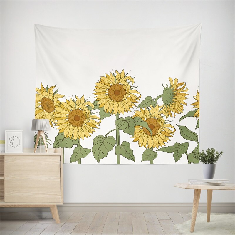 Floratapastra tapisserie murale de tournesol Tropical | Tapis mural suspendu, nappe de Table 95*73cm: 5
