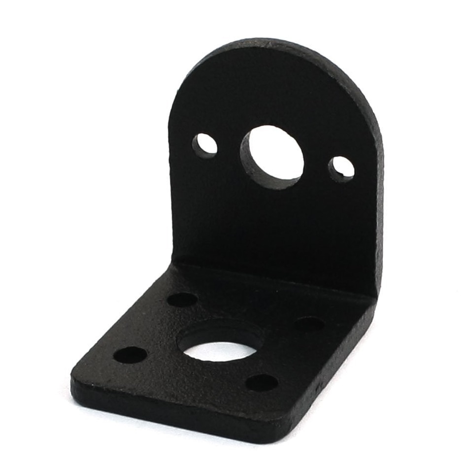 Black Metal L Shaped Mounting Bracket Holder for 25mm Gear Motor