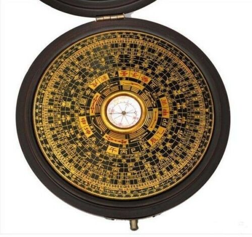 Brújula China antigua feng shui, artesanía, caja de laca de dragón precisa
