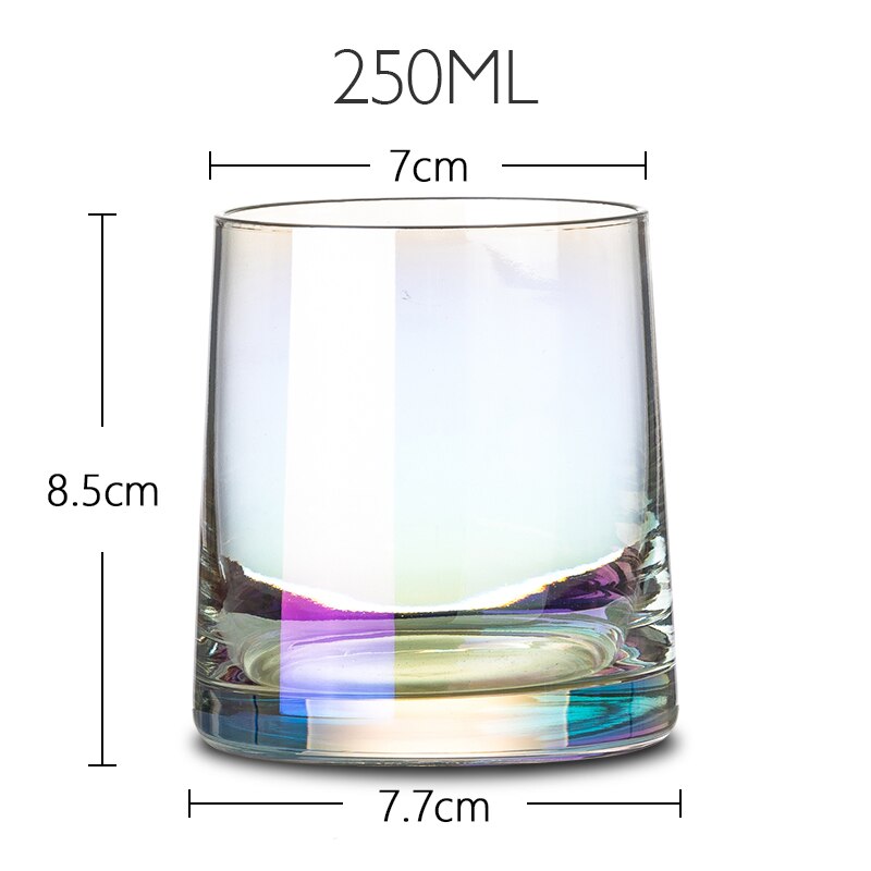 Taza de cristal de Color ámbar para whisky, taza de cristal transparente para café, té de la leche, vasos para Bar en casa: Color