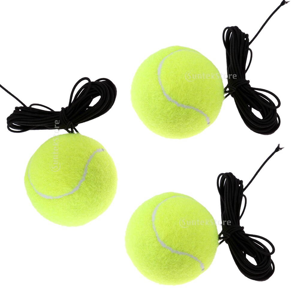 3pcs Tennis Single Exercise Training Practice Ball Trainer Replacement Balls