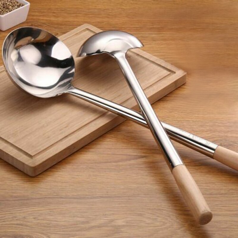 Long Handle Soup Ladle Cooking Utensils Ladle Spoon Wok Soup Spoon Kitchen Tool