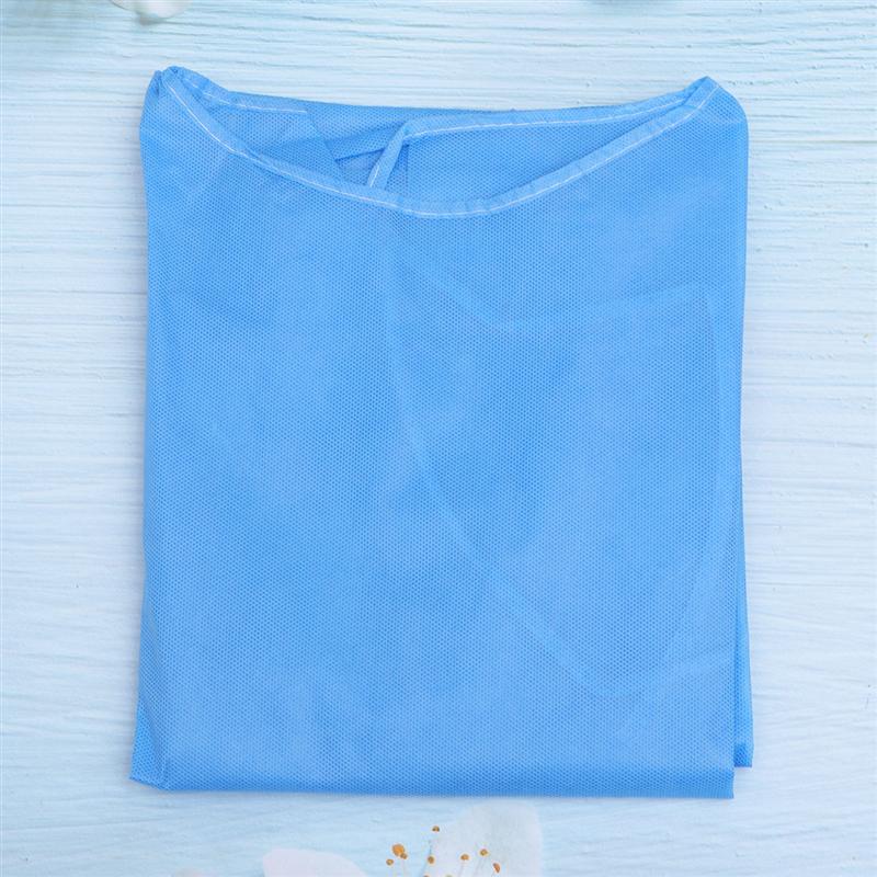 5 st engångs non-woven förkläde engångs städkläder justerbara dammsäkra skyddskläder för städsalong