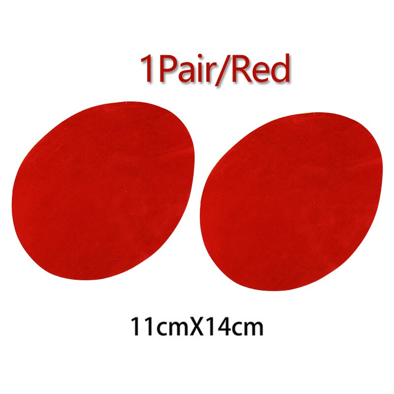 1 Paar Diy Applique Apparel Reparatie Iron-On Suede Ovale Stof Patch Elleboog Knie Patches Naaien Stof Kleding Accessoires: Rood