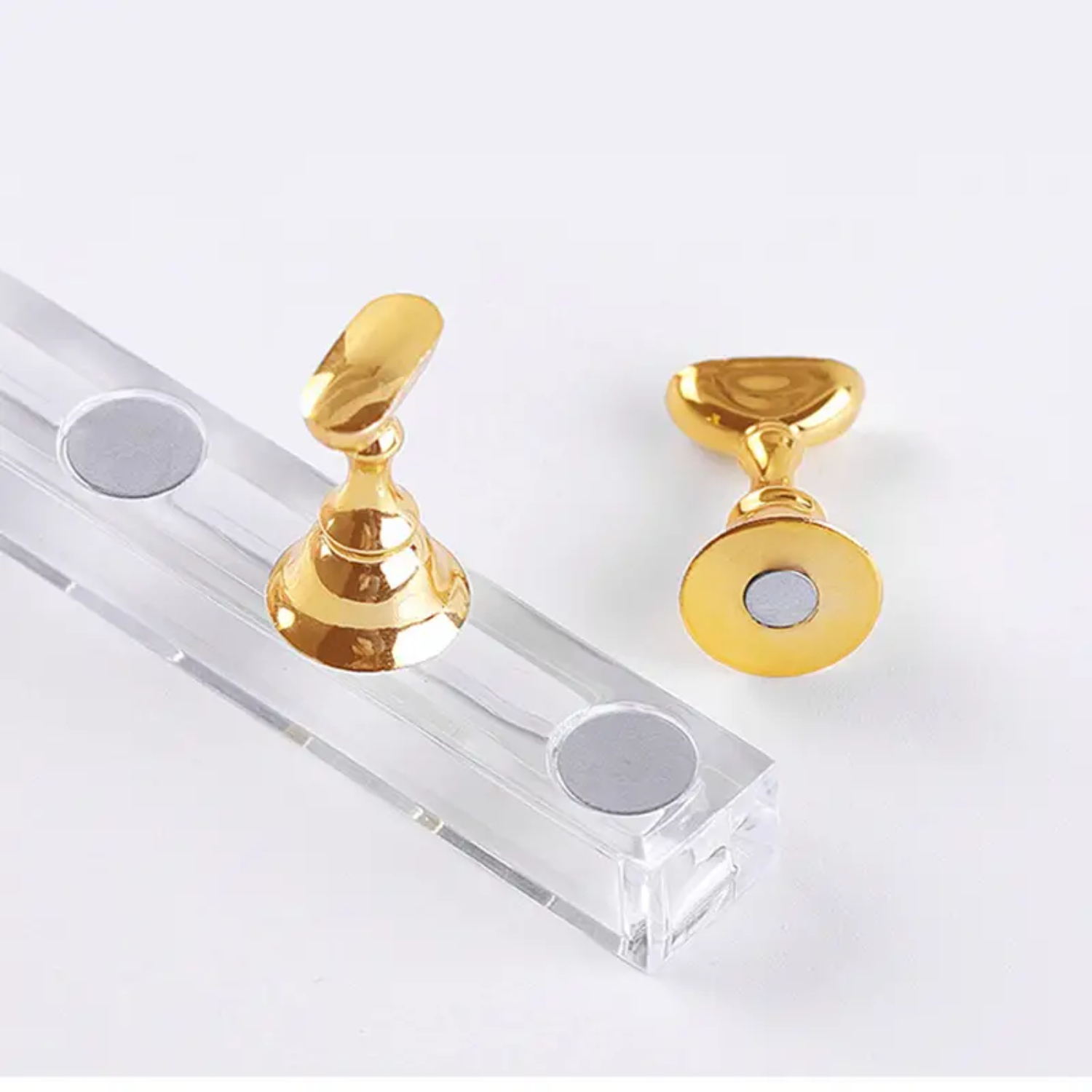 Silver Magnetic Press-on Nail Art Stand for Easy and Convenient Use - Stylish and Portable Nail Display Stand - Unique Magnetic