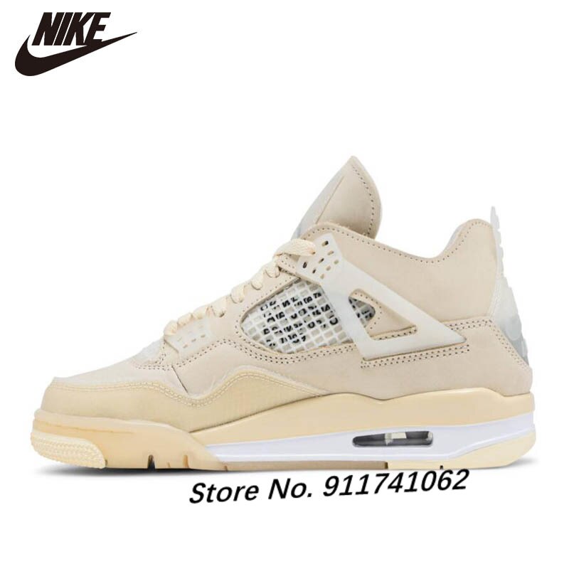Off White X Air 4-zapatillas de baloncesto Retro para mujer, zapatillas deportivas cómodas populares de , de GUAVA ICE NOIR SAIL
