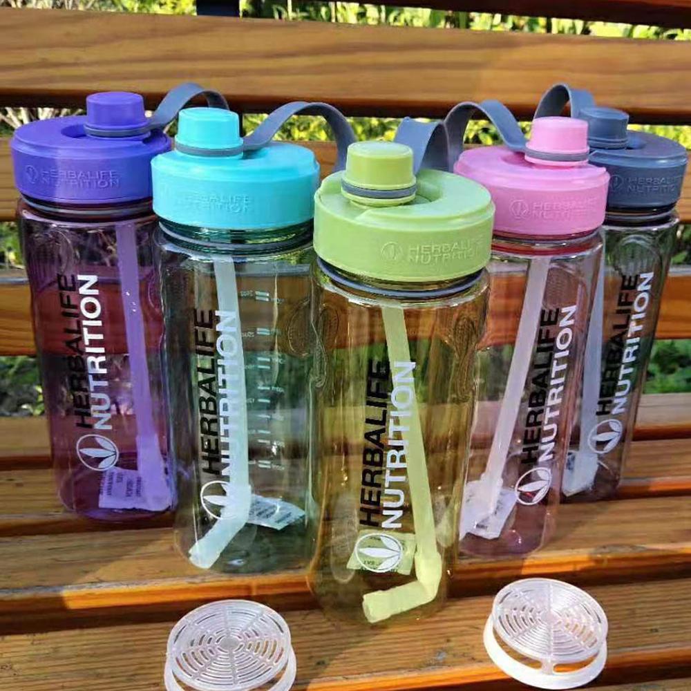 6 color Herbalife nutrición 24Fit leche 1000ml la botella con paja dentro botella espacial hervidor de agua libre de BPA