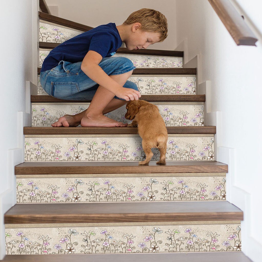 Autocollant d'escalier de Simulation 3D | Autocollant mural imperméable, impression couleur unie, 18x100cm, décoration facile à enlever, pour la maison bricolage