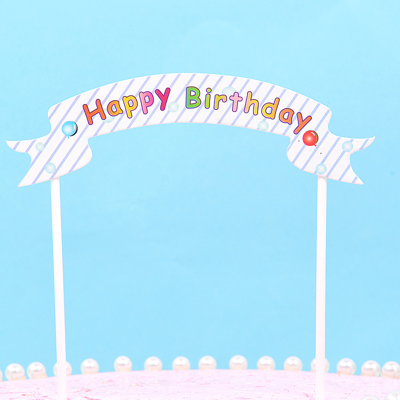 Happy Birthday Cake Topper Mermaid Flower Rainbow Banner Cupcake Topper Baby Shower Happy Birthday Baking Dessert Party Favors: ballon