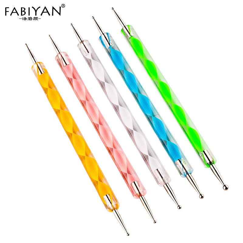 Set 15 Borstel + 5 Puntjes Pen + 5 Rolls Tape Striping Line Tips + 1 Case Houder Nail Art decoratie Manicure Gereedschap Diy