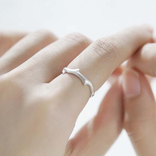 Eenvoudige Tweedelige Bijpassende Twig Ring Verstelbare Ring Vrouwen Wedding Anniversary Ring Sieraden Romantische Valentijnsdag: Women