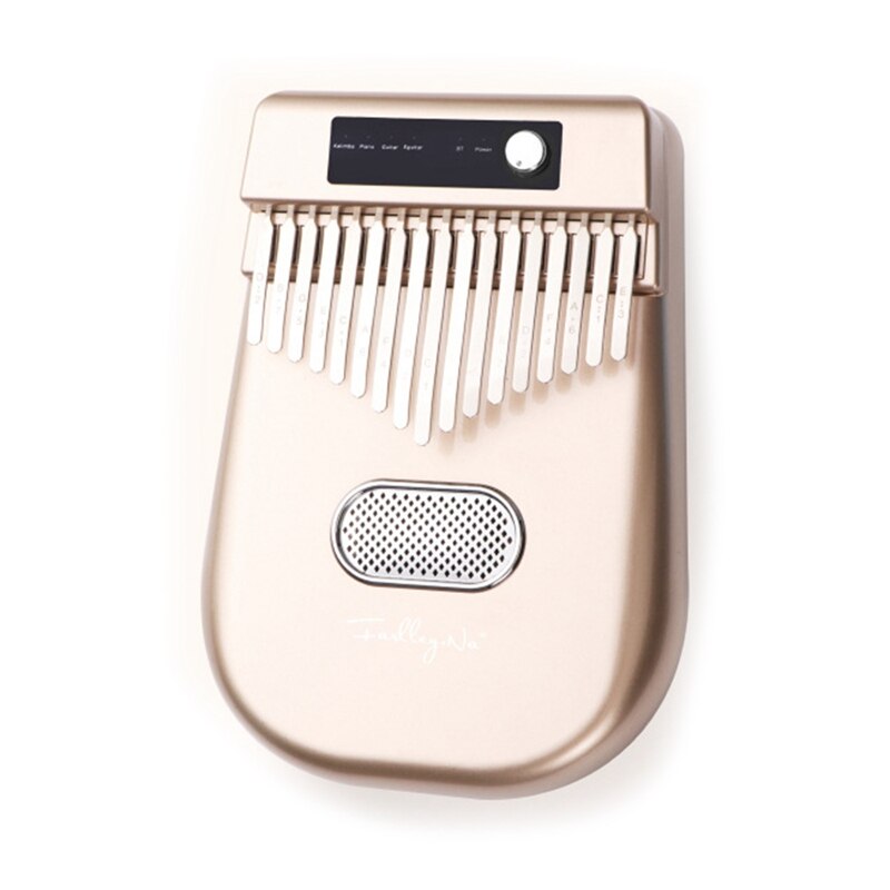 Kalimba électrique 17 touches Piano à pouce 4 types de Timbre connexion BT Piano à doigt Instrument de musique électronique: Jaune doré