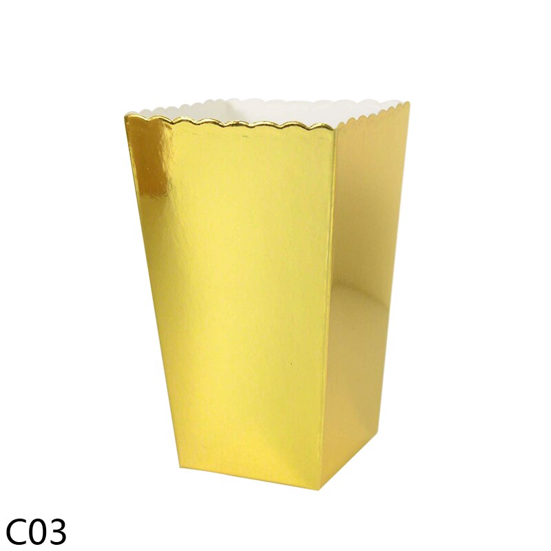 6/12 stk guld rosa guld prik enhjørning popcorn æsker til fødselsdagsfest dekoration hjemme film popcorn slik emballage æsker forsyninger: C03 -6 stk