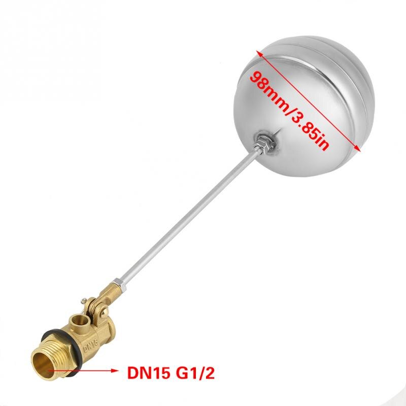 DN15 Float Ball G1/2 Brass Male Thread Water Float Ball Sensor Stainless Steel Float Ball Value valvula