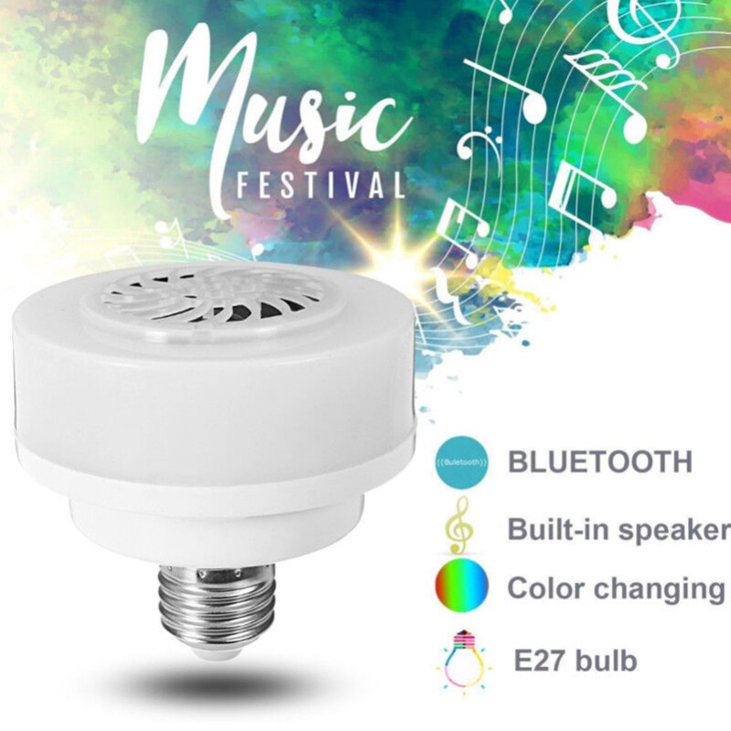Home Audio Speaker Music Playing Dimmable Lamp Neon Light Smart E27 LED Bulb RGB Light Wireless Bluetooth Home Speaker Bulb: E27 2pcs