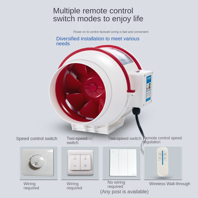 4 Inch Extractor Fan Pipe Duct Air Blower Exhaust Fan Grow Ventilation Vent Airflow Cleaning Wall Ventilador Industrial Fan