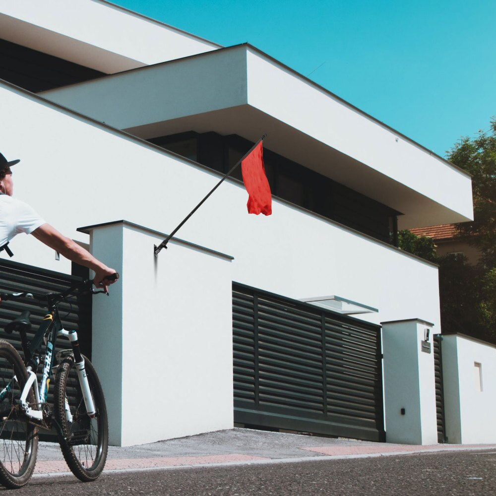 1 Set Flag Pole with Bracket Outdoor Spinning Flagpole Kit