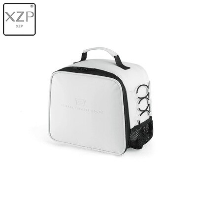 XZP Portable isolé refroidisseur sac à déjeuner Isotherme nourriture thermique sac de pique-nique pour femmes enfants hommes Thermo sac boîte à déjeuner: WHITE