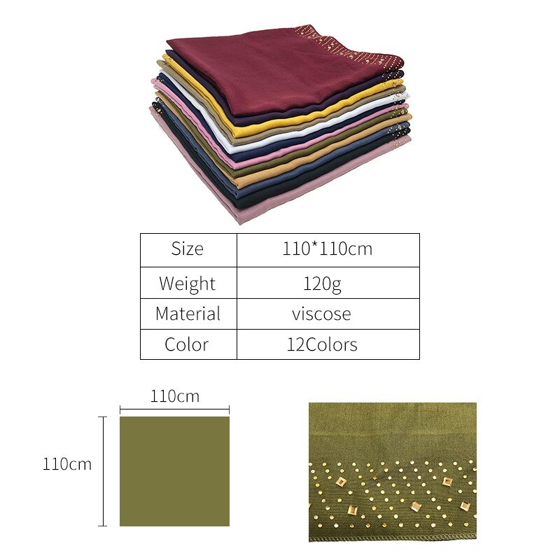 110*110cm damessjaals, effen katoenen sjaal, bufanda mujer hijab sjaal, dames hoofddoek, wikkelsjaal