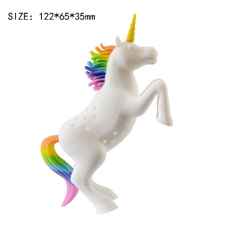 Tea Bag Food Grade Leaf Herbal Spice Filter 1 Pcs Unicorn Shape Infuser Strainers Loose Silicone: 1pcs