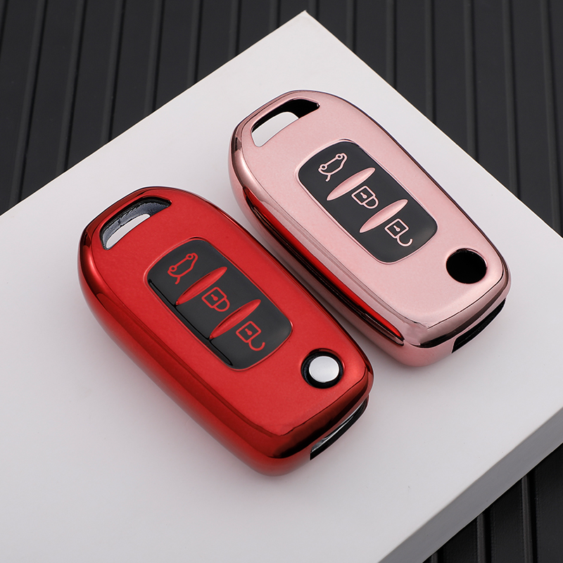 TPU Car Flip Key Case Cover Keychain Protector for Renault Kadjar Captur Megane Sandero Stepway Logan Clio 5 Arkana